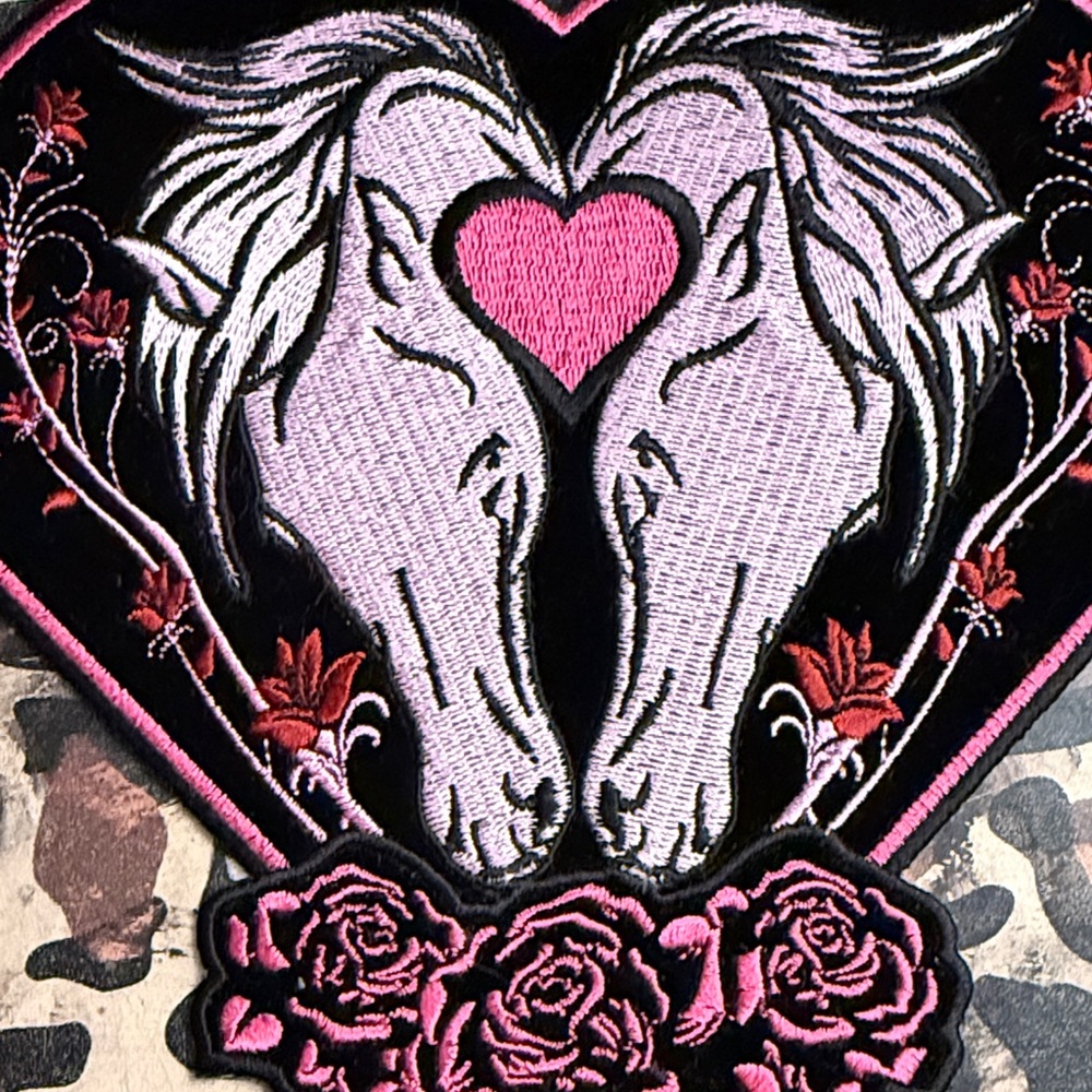Patch Heart-Shaped Horse Embroidered Patch - image 6